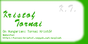 kristof tornai business card